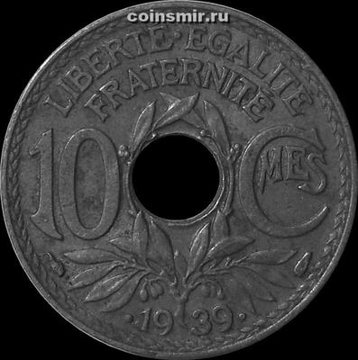 10 сантимов 1939 Франция. 