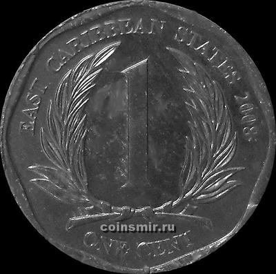 1 цент 2008 Восточные Карибы.