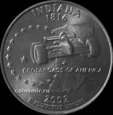 25 центов 2002 Р США. Индиана - перекресток Америки.