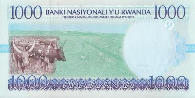 1000 франков 1998 Руанда.  