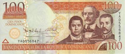 100 песо 2011 Доминиканская республика. ( вналичии 2006 год)
