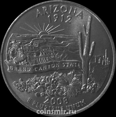 25 центов 2008 Р США. Аризона. Штат Большого Каньона.