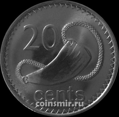 20 центов 2010 острова Фиджи. Зуб кита.