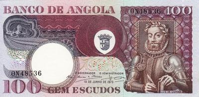 100 эскудо 1973 Ангола. 