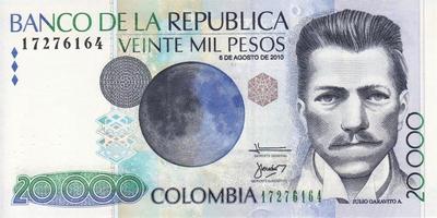 20000 песо 2010 Колумбия. 