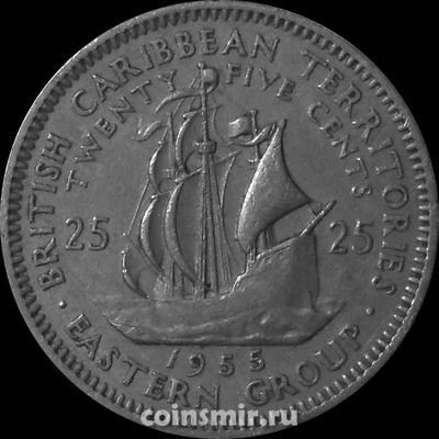 25 центов 1955 Британские Карибские территории.
