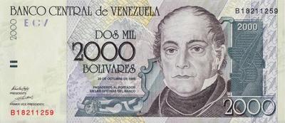 2000 боливаров 1998 Венесуэла.