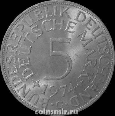 5 марок 1974 G Германия ФРГ.