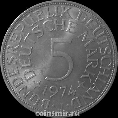 5 марок 1974 J Германия ФРГ.