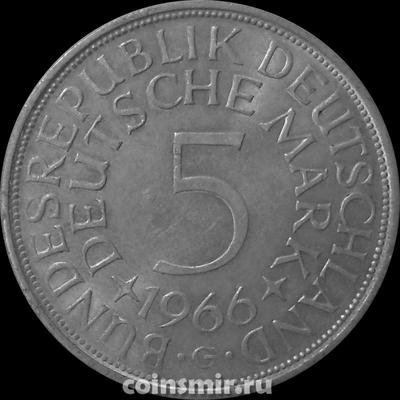 5 марок 1966 G Германия ФРГ.