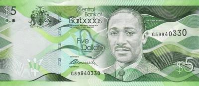 5 долларов 2013 Барбадос. 