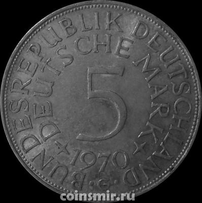 5 марок 1970 G Германия ФРГ.
