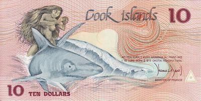 10 долларов 1987 острова Кука.