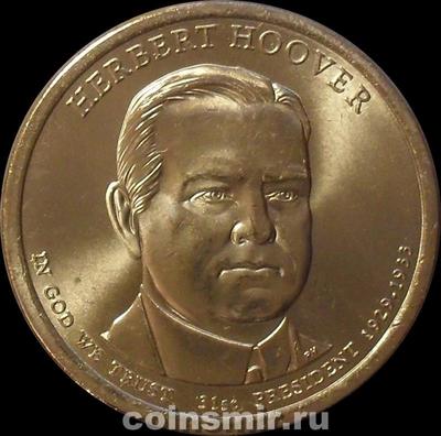 1 доллар 2014 Р США. 31-й президент Герберт Гувер.