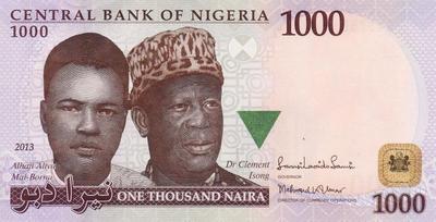 1000 найра 2013 Нигерия. 