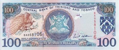 100 долларов 2002 Тринидад и Тобаго. 