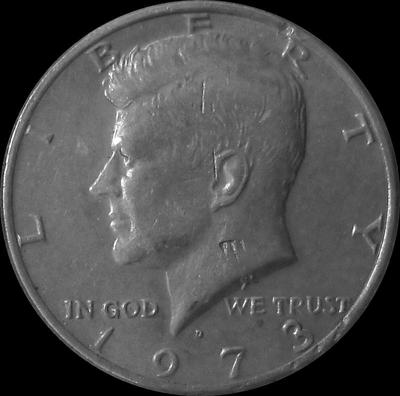 1/2 доллара 1973 D США. Кеннеди.