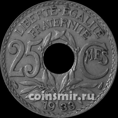 25 сантимов 1933 Франция.  