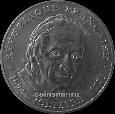 5 франков 1994 Франция. Вольтер.