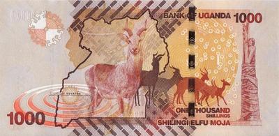 1000 шиллингов 2013 Уганда. (в наличии 2010 год)