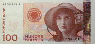 100 крон 2003-2010 Норвегия.