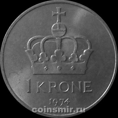1 крона 1974 Норвегия.  