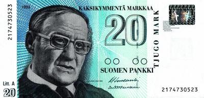 20 марок 1993 Финляндия.