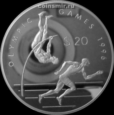 20 долларов 1993 острова Кука. Олимпиада в Атланте 1996. Лёгкая атлетика.
