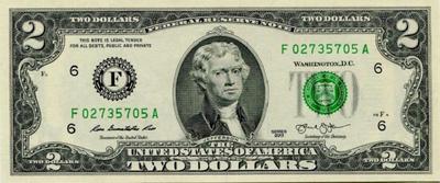 2 доллара 2013 F США.