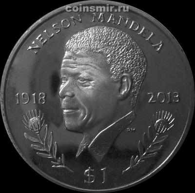 1 доллар 2014 Британские Виргинские острова. Нельсон Мандела.