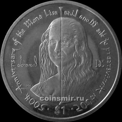 1 доллар 2006 Британские Виргинские острова. 500 лет картине Мона Лиза.