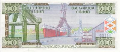5000 франков 2005 Бурунди.  