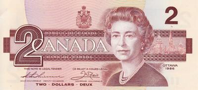 2 доллара 1986 Канада. 