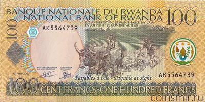 100 франков 2003 Руанда.