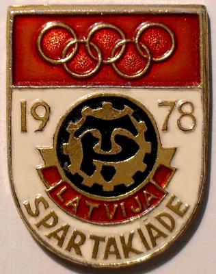 Значок Трудовые Резервы. Спартакиада в Латвии 1978.