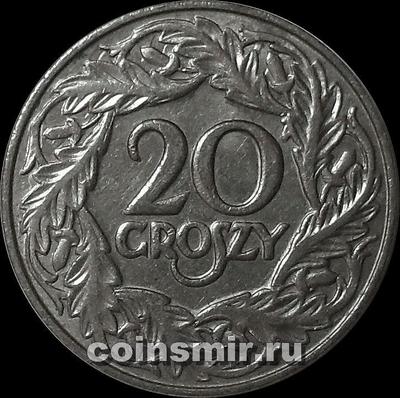 20 грошей 1923 Польша. Никель.