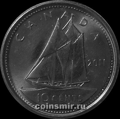 10 центов 2011 Канада. Парусник.