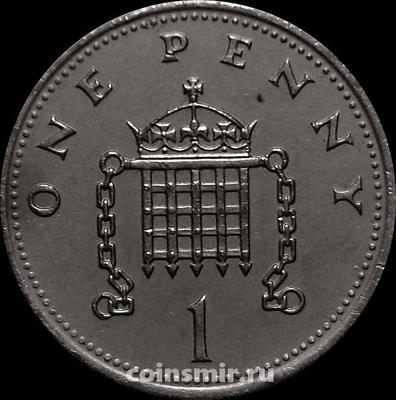 1 пенни 1987 Великобритания. Никелированная бронза.