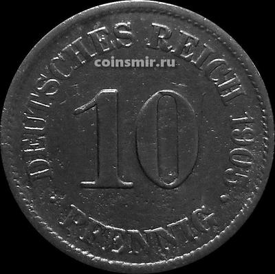 10 пфеннигов 1905 А Германия. Состояние на фото.