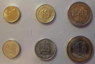 Набор из 6 монет 2009 Турция. Запайка.