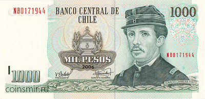 1000 песо 2006 Чили.
