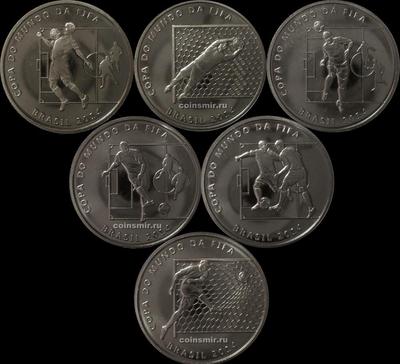 Набор из 6 монет 2014 Бразилия. Чемпионат мира по футболу 2014 в Бразилии.