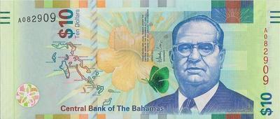 10 долларов 2016 Багамские острова.