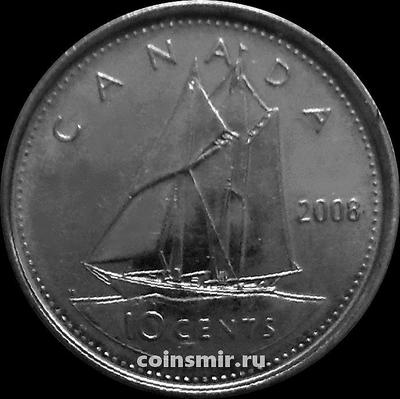 10 центов 2008 Канада. Парусник.