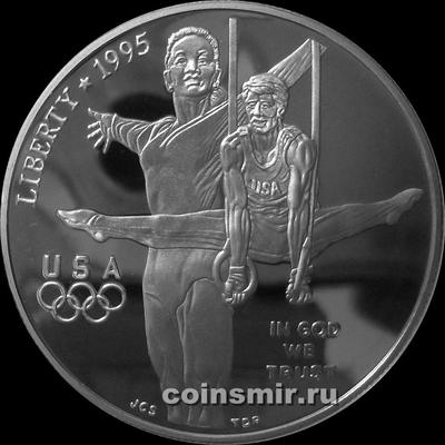 1 доллар 1995 Р США. Олимпиада в Атланте 1996. Гимнастика.