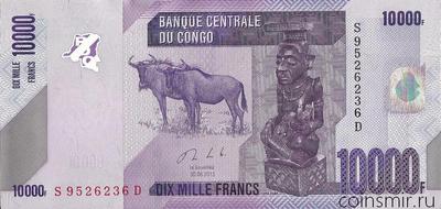 10000 франков 2013 Конго.