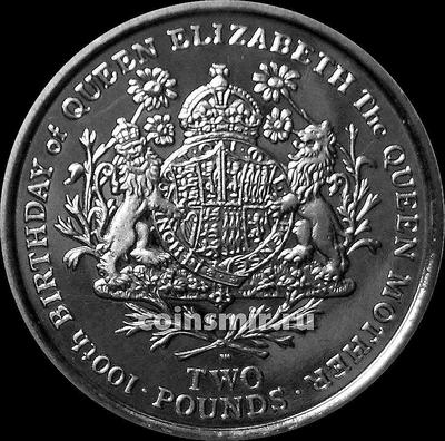 2 фунта 2000 Южная Георгия и Южные Сандвичевы острова. 100 лет со дня рождения Королевы-Матери.