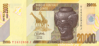20000 франков 2022 Конго.