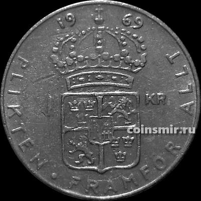 1 крона 1969 U Швеция. Король Густав VI Адольф (1950 - 1973).