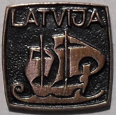 Значок Латвия. Парусник.